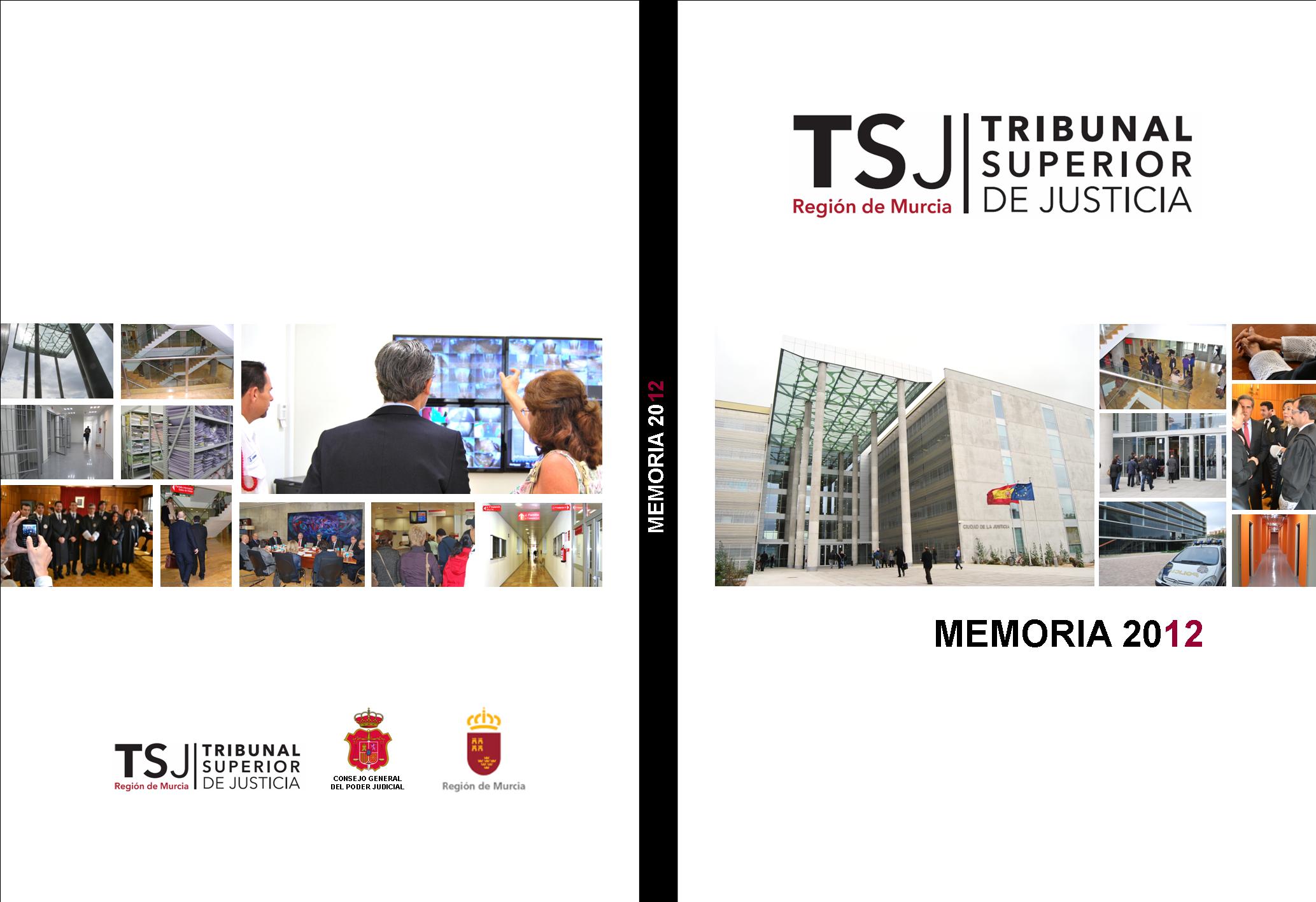 Portada de la Memoria del Tribunal Superior de Justicia de la Región de Murcia 2012